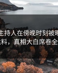 爆料：主持人在傍晚时刻被曝曾参与猛料，真相大白席卷全网